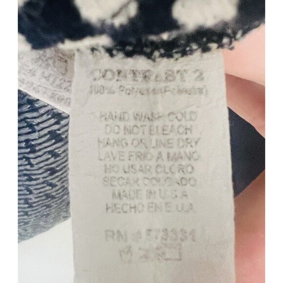 Le Lis Womens S Top Navy Floral Stripe Soft Cute Color Block Mixed Media USA - Picture 7 of 7